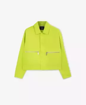 Куртка легкая текстильная лаймовая для мальчика Gulliver (152)