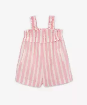 Комбинезон летний с присборенным лифом розовый для девочек Gulliver (92-52)