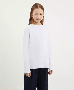 Лонгслив белый для девочки Gulliver (140)