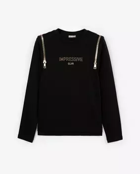 Лонгслив черный Gulliver (164)