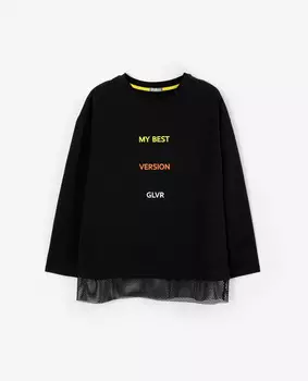 Лонгслив черный Gulliver (164)