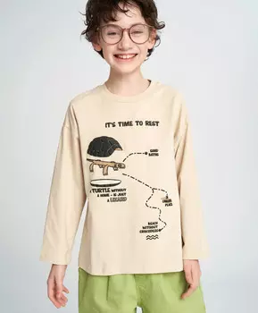 Лонгслив для мальчика молочный с принтом Button Blue