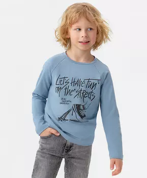 Лонгслив с принтом голубой для мальчика Button Blue (98)