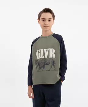 Лонгслив из джерси с принтом мультицвет для мальчика Gulliver (140)