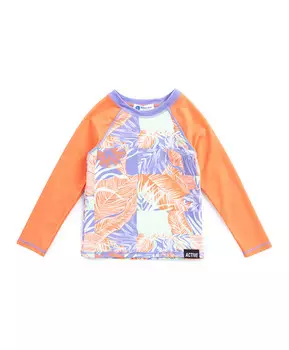 Лонгслив плавательный с принтом мультицвет для девочки Button Blue (122-128)