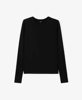 Лонгслив полуприлегающего силуэта черный GLVR (S)