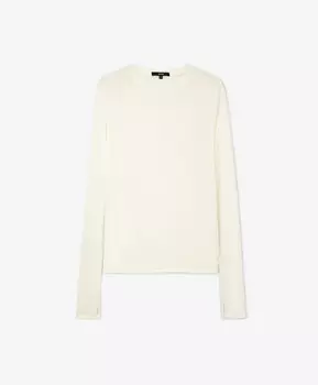 Лонгслив полуприлегающего силуэта молочный GLVR