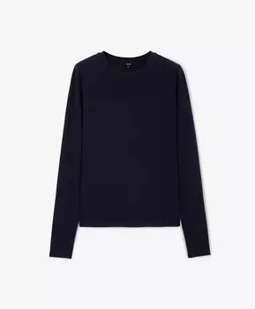 Лонгслив полуприлегающего силуэта синий GLVR (L)