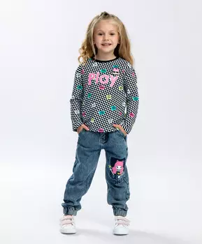 Лонгслив с длинным рукавом мультицвет Button Blue (128)