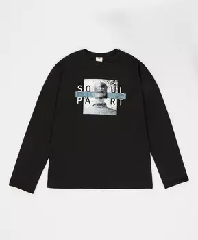 Лонгслив с принтом черный для мальчика Button Blue (140)