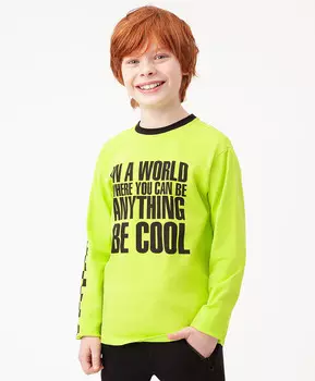 Лонгслив с принтом салатовый Button Blue (152)