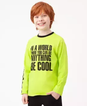 Лонгслив с принтом салатовый Button Blue (158)