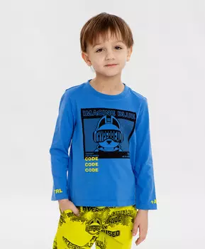 Лонгслив с принтом синий для мальчика Button Blue (98)