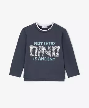 Лонгслив с принтом синий для мальчика Gulliver (80-48)