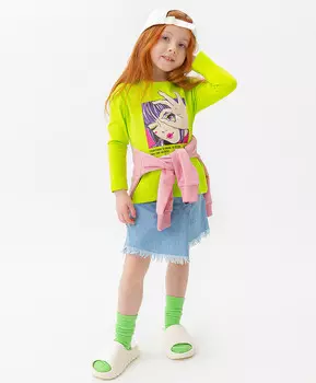 Лонгслив салатовый Button Blue (128)