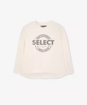 Лонгслив трикотажный с декором молочный для девочки Gulliver Select (110)
