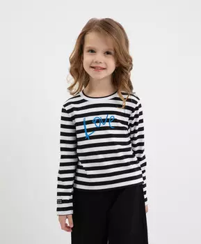 Лонгслив в полоску белый для девочки Gulliver (98)