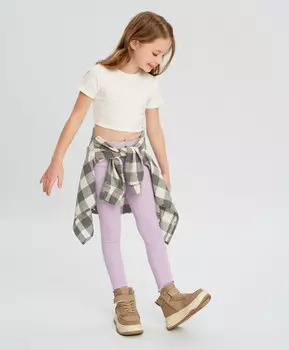 Лосины с волнистыми краями фиолетовые для девочки Button Blue