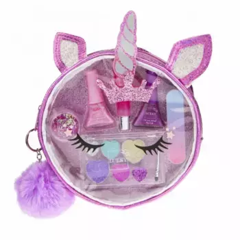 Lukky Бьюти-дизайн набор в круглой косметичке с плюшевым брелоком "Единорог"