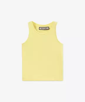 Майка для девочки полуприлегающего силуэта желтая Roberto Moretti