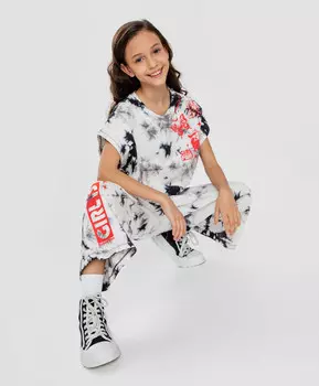 Майка-футболка с принтом мультицвет для девочки Button Blue (164)