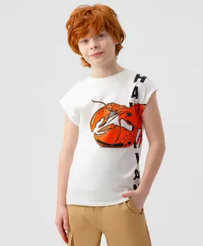 Майка с принтом белая Button Blue (98)