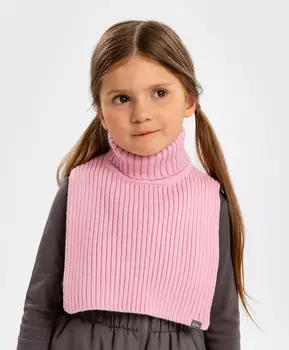 Манишка вязаная с высоким воротом розовая для девочки Button Blue