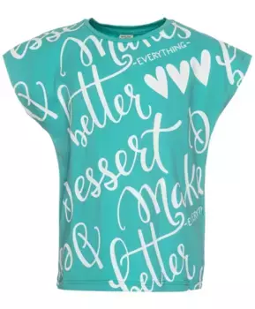 Ментоловая футболка с надписью Button Blue (152)