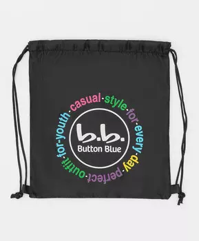 Мешок для обуви черный с принтом Button Blue