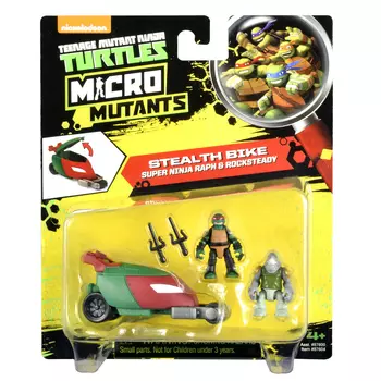 МИКРО. Мотоцикл Стелз с фигурками Рафа и Рокстеди