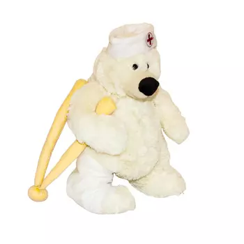 Мишка Гаврил белый 30 см