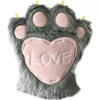 Мягкая игрушка Gulliver Валентинка пушистая лапа (серая) 33 см