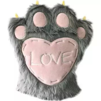 Мягкая игрушка Gulliver Валентинка пушистая лапа (серая) 33 см