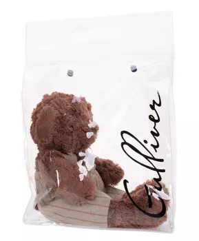 Мягкая игрушка Мишка в полосатом комбинезоне, 21 см