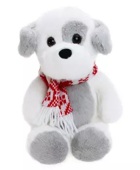 Мягкая игрушка Собачка серо-белая, 23 см