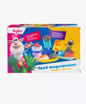 Набор для детской лепки из легкого пластилина Твое мороженое Лепим с Бубой