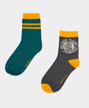 Набор из двух пар высоких носков мультицвет для мальчика Button Blue (20-22)