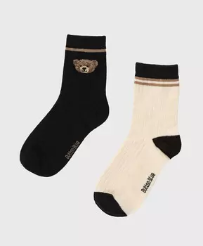 Набор из двух пар высоких носков мультицвет для мальчика Button Blue (26-28)