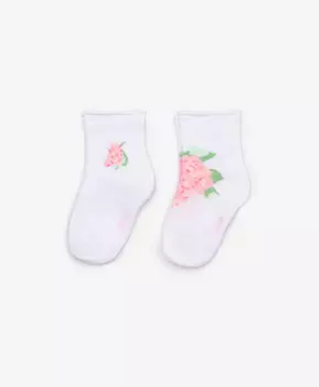 Носки с цветочным декором мультицвет для девочек Gulliver (14-16)