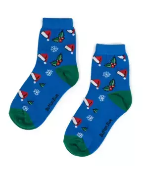 Носки с новогодним декором синие Button Blue (20-22)