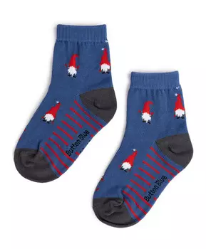 Носки с новогодним декором темно-синие Button Blue