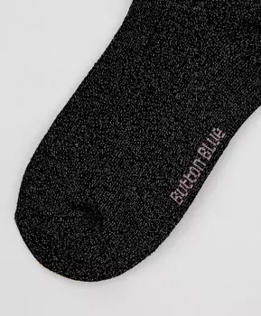 Носки высокие блестящие черные для девочки Button Blue