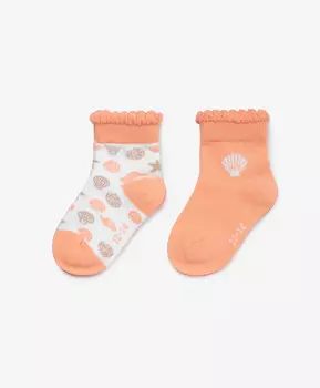 Носки высокие для девочки мультицвет с рисунком Gulliver