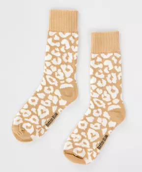 Носки высокие леопард бежевые для девочки Button Blue (14-16)