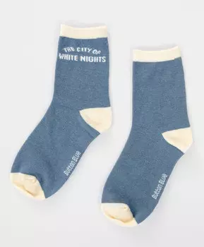 Носки высокие синие для девочки Button Blue (16-18)