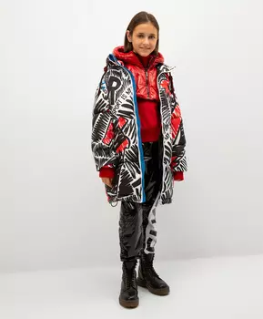 Пальто демисезонное свободной формы с двойным капюшоном Gulliver
