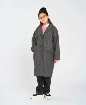 Пальто для девочки демисезонное однобортное серое Button Blue