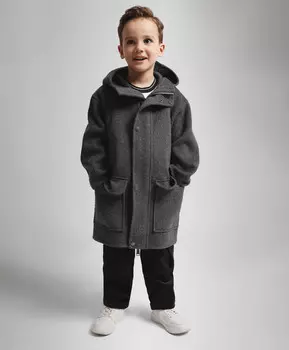 Пальто из драпа демисезонное серое для мальчика Gulliver Select (116)