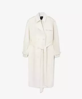 Пальто из мягкой искусственной кожи белое GLVR (XL)