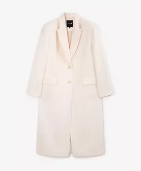 Пальто из полушерстяной пальтовой ткани молочное GLVR